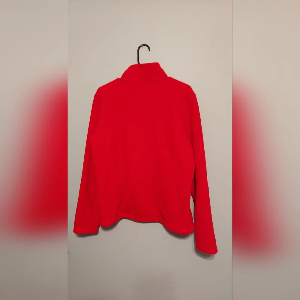 L.L. Bean Pullover T- Snap Size M Sweater Orange Red Fleece Gorpcore Outdoor